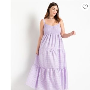 Smocked bodice tier maxi